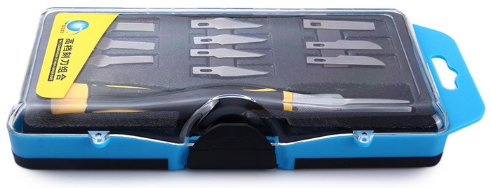 Wlxy WL - 9304AB 11 in 1 Carving Knife Set Cutting Tool with Aluminum Handle- Silver Wlxy WL - 9304AB 11 in 1 Carving Knife Set Cutting Tool with Aluminum Handle- Silver