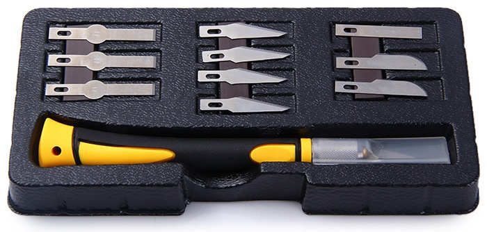 Wlxy WL - 9304AB 11 in 1 Carving Knife Set Cutting Tool with Aluminum Handle- Silver Wlxy WL - 9304AB 11 in 1 Carving Knife Set Cutting Tool with Aluminum Handle- Silver