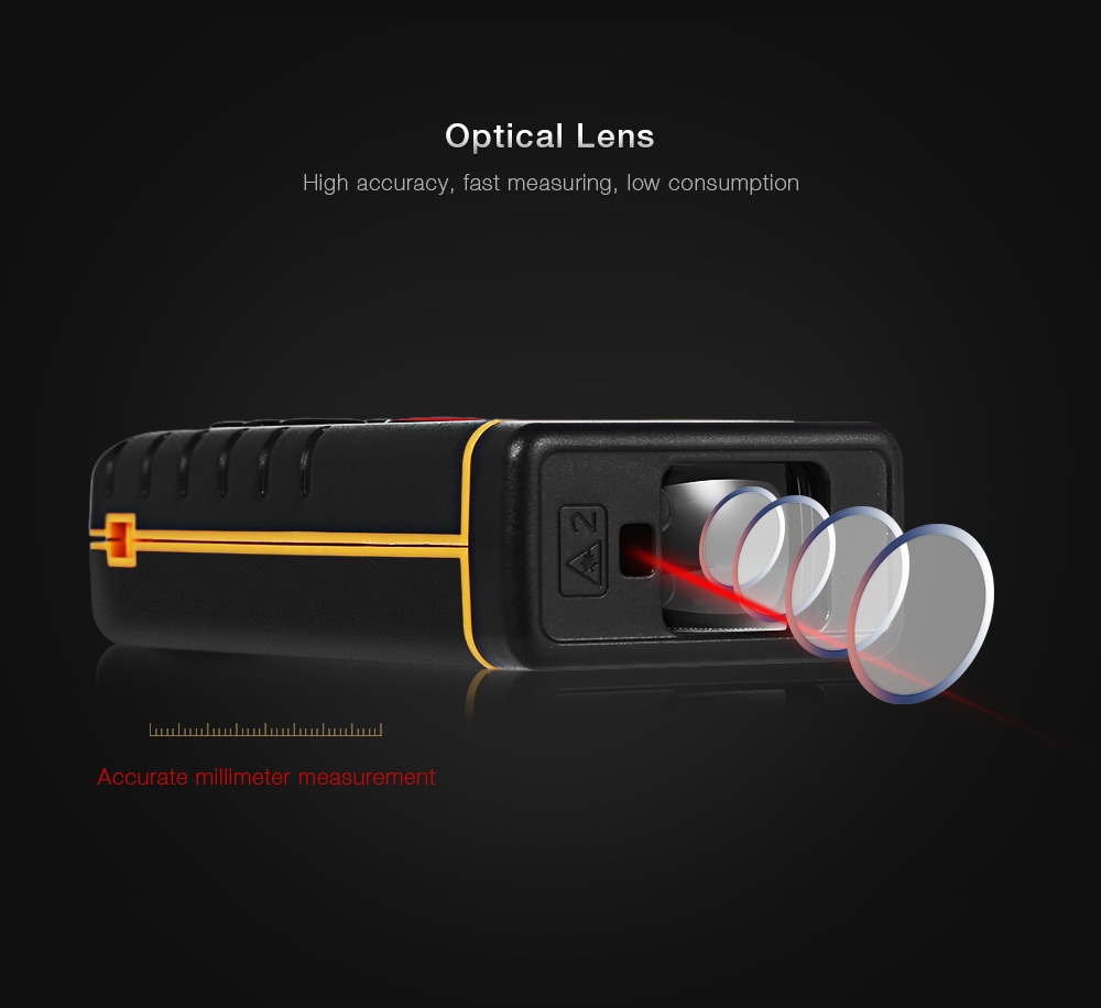 RZ A100 Portable Laser Distance Meter 0.05 to 100m with Bubble Level High Accuracy Measurement- Yellow and Black RZ A100 Portable Laser Distance Meter 0.05 to 100m with Bubble Level High Accuracy Measurement- Yellow and Black