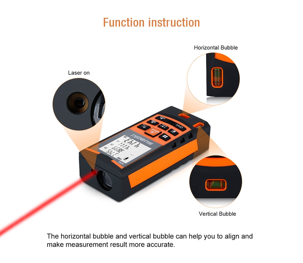 suaoki S9 laser distance meter- Orange suaoki S9 laser distance meter- Orange