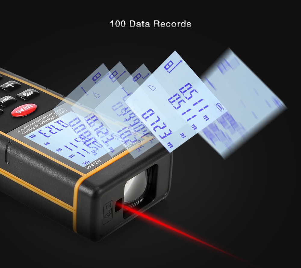 RZ A40 Portable Laser Distance Meter 0.05 to 40m with Bubble Level High Accuracy Measurement- Yellow and Black RZ A40 Portable Laser Distance Meter 0.05 to 40m with Bubble Level High Accuracy Measurement- Yellow and Black