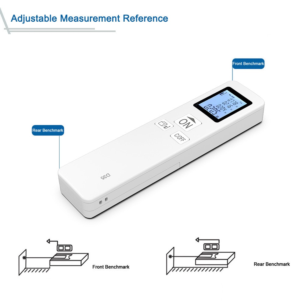Small Handheld Laser Distance Meter Portable Rangefinder 35M- White Small Handheld Laser Distance Meter Portable Rangefinder 35M- White