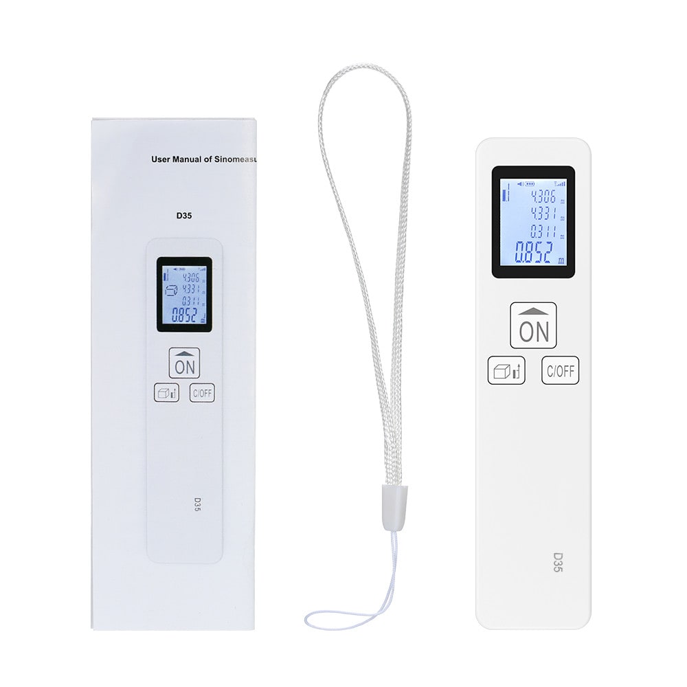Small Handheld Laser Distance Meter Portable Rangefinder 35M- White Small Handheld Laser Distance Meter Portable Rangefinder 35M- White