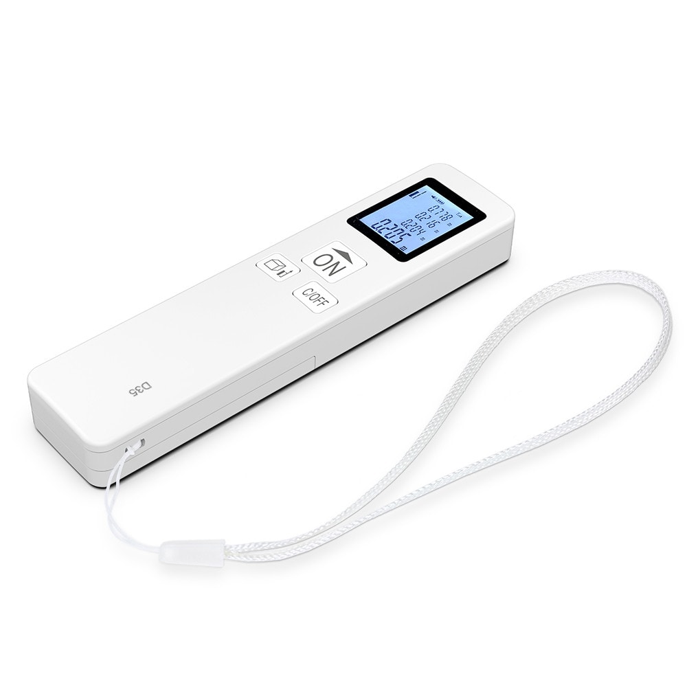Small Handheld Laser Distance Meter Portable Rangefinder 35M- White Small Handheld Laser Distance Meter Portable Rangefinder 35M- White