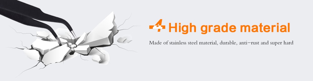 Stainless Steel ESD Anti-static Tweezer for Detail Work 9PCS- Black Stainless Steel ESD Anti-static Tweezer for Detail Work 9PCS- Black