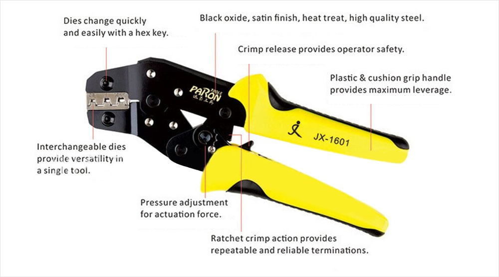 Multi-function Ratchet Wheel Save Effort Crimping Press Plier- Yellow and Black Multi-function Ratchet Wheel Save Effort Crimping Press Plier- Yellow and Black