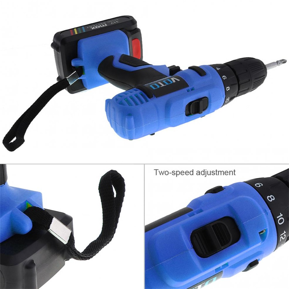 VOTO AC 100 - 240V Cordless 21V Electric Screwdriver Drill with Lithium- Salad Green US Plug (2-pin) VOTO AC 100 - 240V Cordless 21V Electric Screwdriver Drill with Lithium- Salad Green US Plug (2-pin)