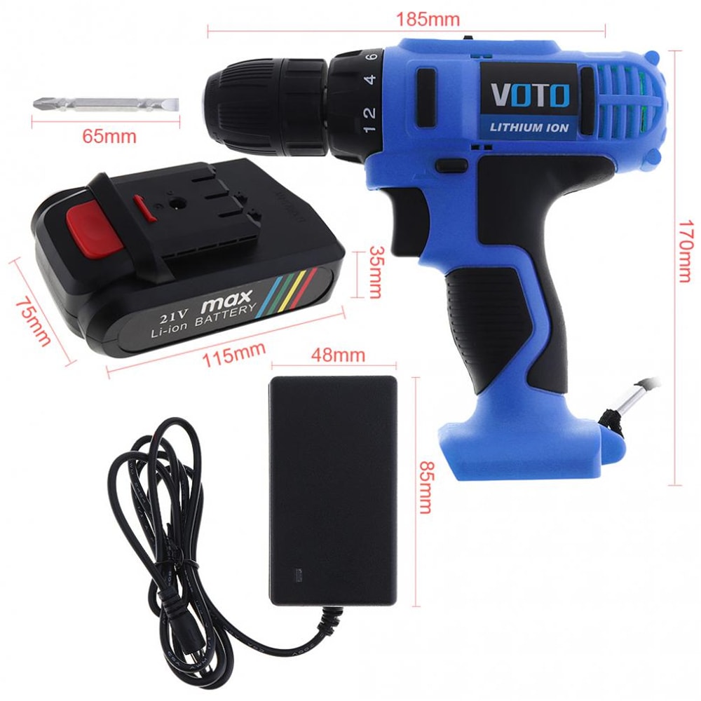 VOTO AC 100 - 240V Cordless 21V Electric Screwdriver Drill with Lithium- Salad Green US Plug (2-pin) VOTO AC 100 - 240V Cordless 21V Electric Screwdriver Drill with Lithium- Salad Green US Plug (2-pin)