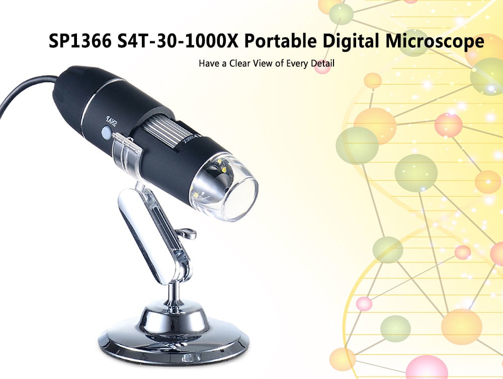 SP1366 S4T - 30 - 1000X Portable Digital 1000X Electron Microscope Magnifier - Black SP1366 S4T - 30 - 1000X Portable Digital 1000X Electron Microscope Magnifier - Black