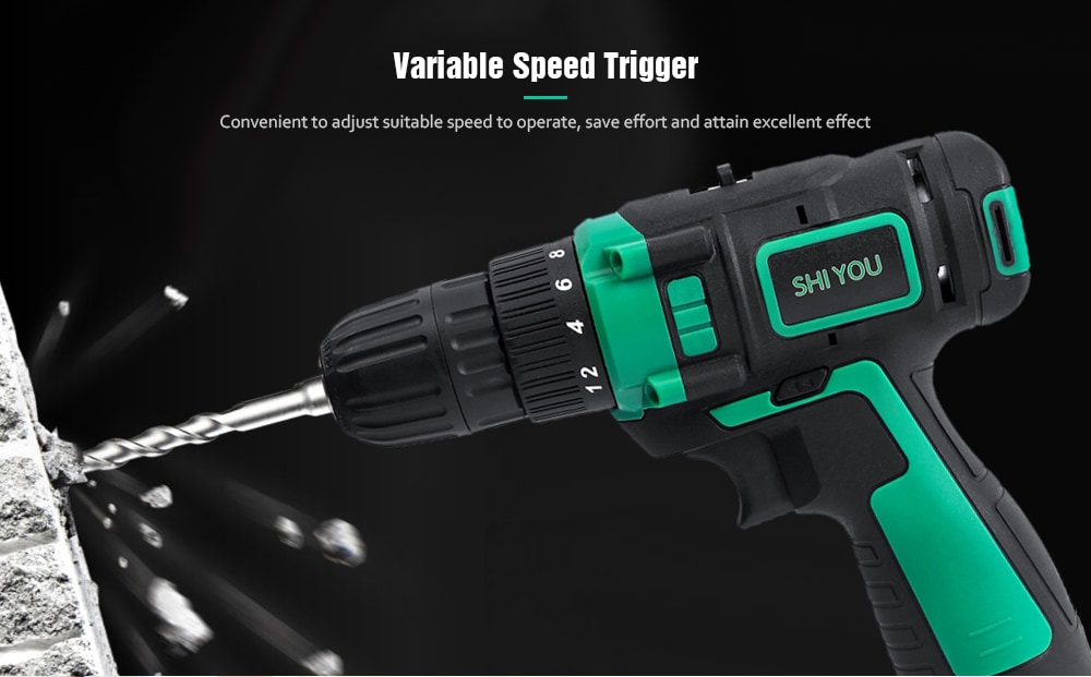 Shiyou 12V Two-way LED Cordless Electric Drill - Light Sea Green Shiyou 12V Two-way LED Cordless Electric Drill - Light Sea Green