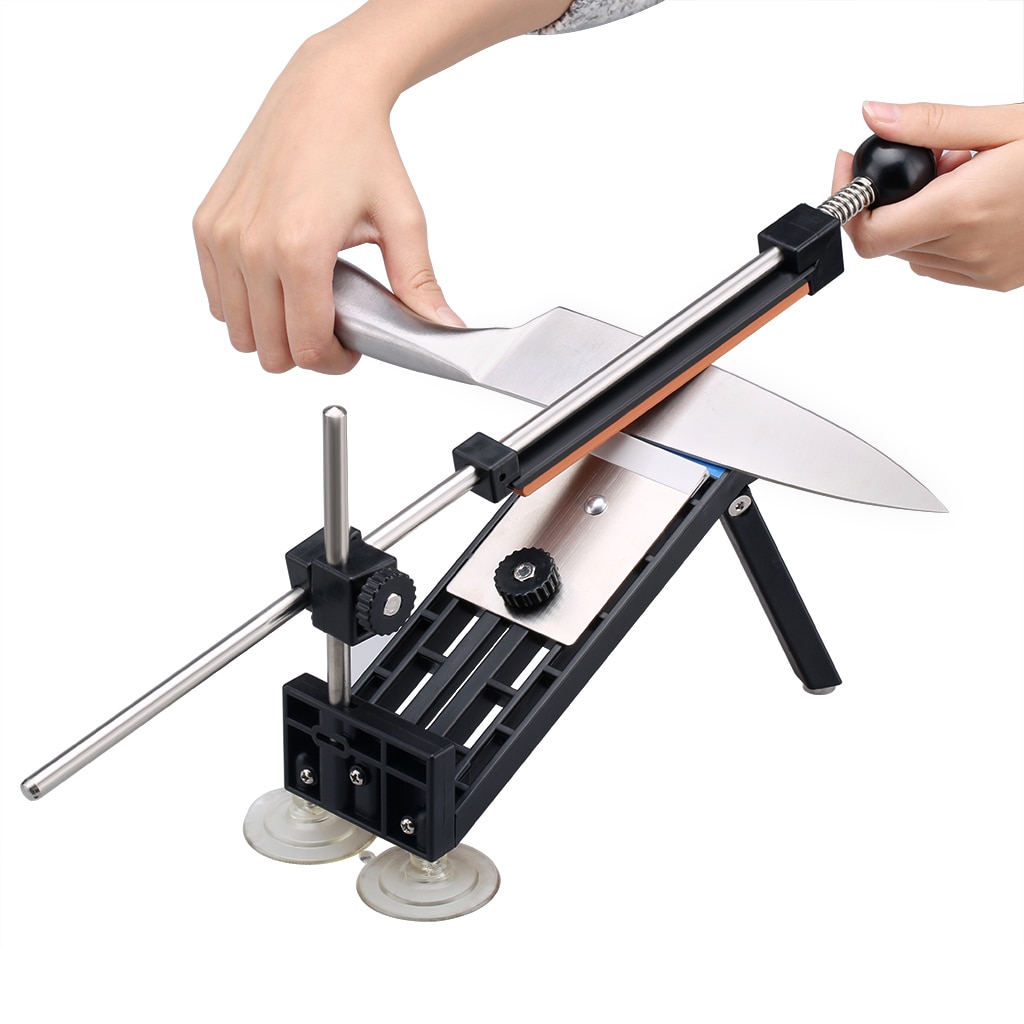 Professional Kitchen Knife Sharpener Sharpening NEW Updated Fix Fixed Angle with 4 stones I- Black