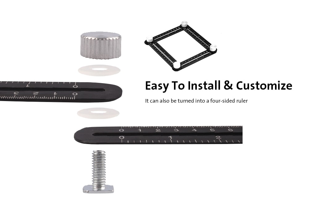 gocomma Universal Scaleplate Multi Angle Measuring Tool - Black gocomma Universal Scaleplate Multi Angle Measuring Tool - Black