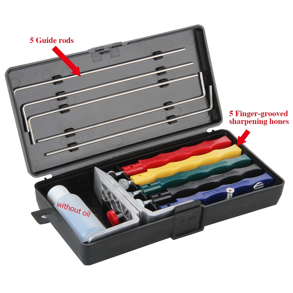 Professional Wide Range Kitchen Knife Sharpener System Fix-angle 5 Stone Version- Black Professional Wide Range Kitchen Knife Sharpener System Fix-angle 5 Stone Version- Black