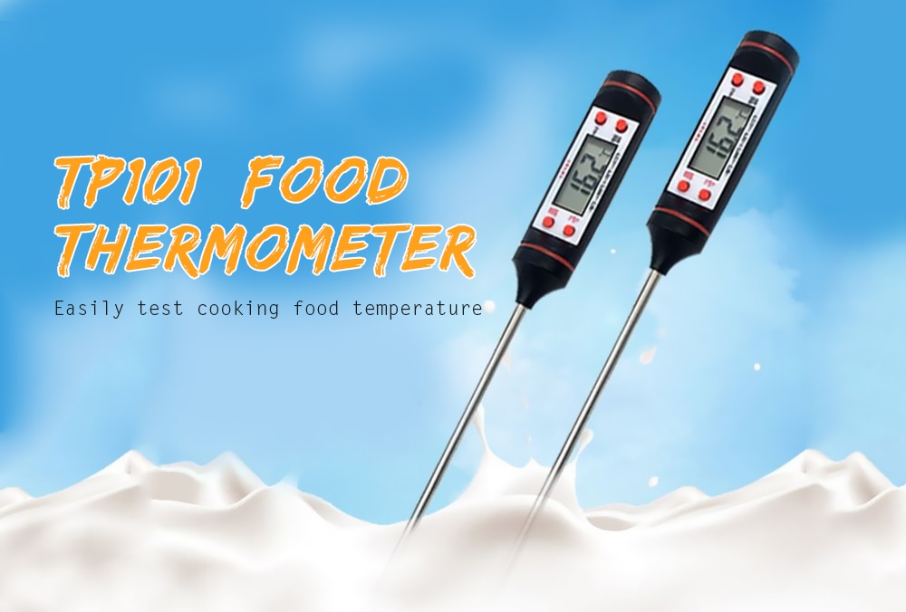 TP101 Digital Cooking Food Thermometer with LCD Screen- Black TP101 Digital Cooking Food Thermometer with LCD Screen- Black