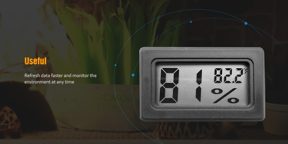 Outdoor Pet Reptile Wireless Thermometer Temperature Humidity Meter- Black Outdoor Pet Reptile Wireless Thermometer Temperature Humidity Meter- Black