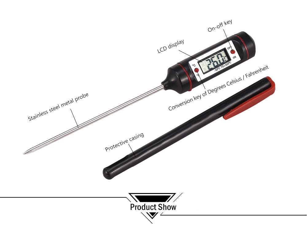 Probe Type Baking Electronic Thermometer- Black Probe Type Baking Electronic Thermometer- Black