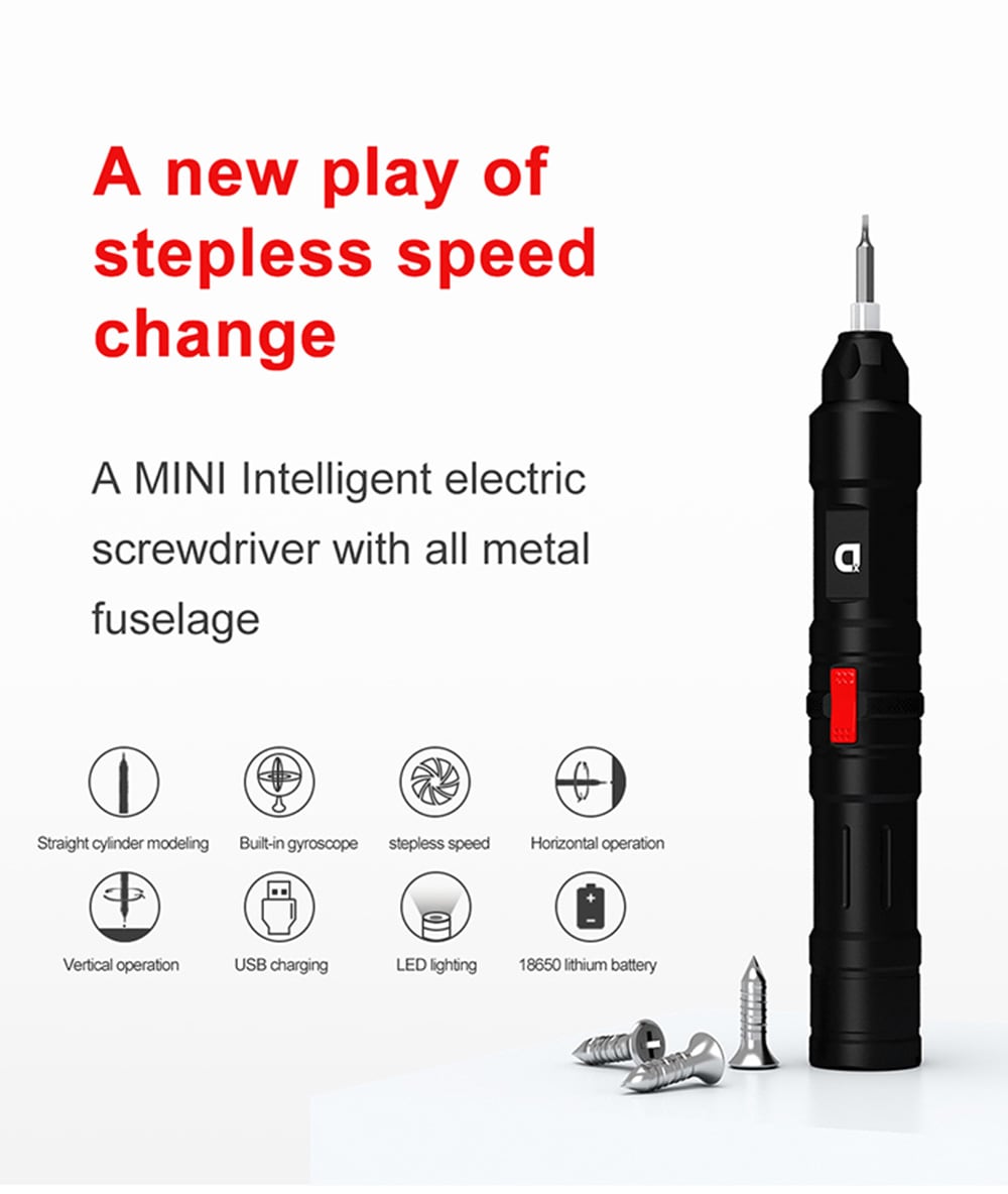 Xiaodong X2 Mini Intelligent Electric Screwdriver - Black 5W Xiaodong X2 Mini Intelligent Electric Screwdriver - Black 5W