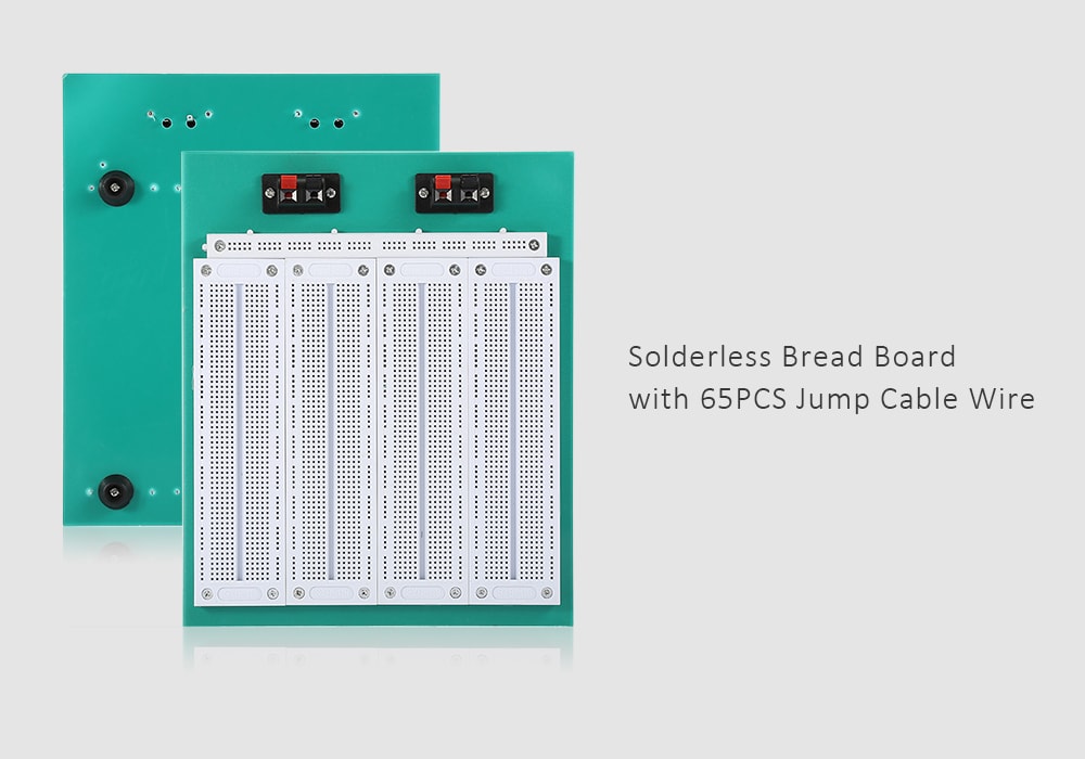 Solderless Bread Board with 65PCS Jump Cable Wire- Green Solderless Bread Board with 65PCS Jump Cable Wire- Green
