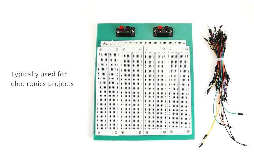 Solderless Bread Board with 65PCS Jump Cable Wire- Green Solderless Bread Board with 65PCS Jump Cable Wire- Green