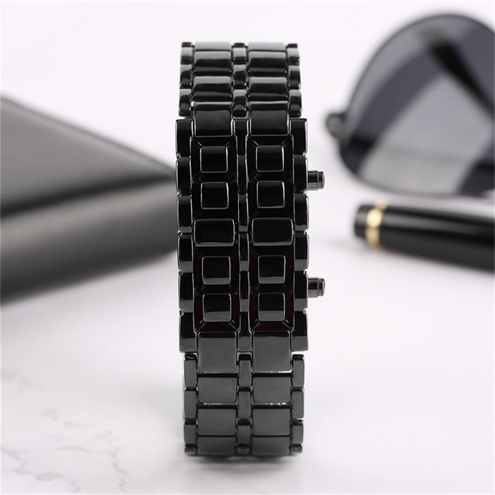 Stainless Steel Men Digital Watches- Cherry Red Stainless Steel Men Digital Watches- Cherry Red