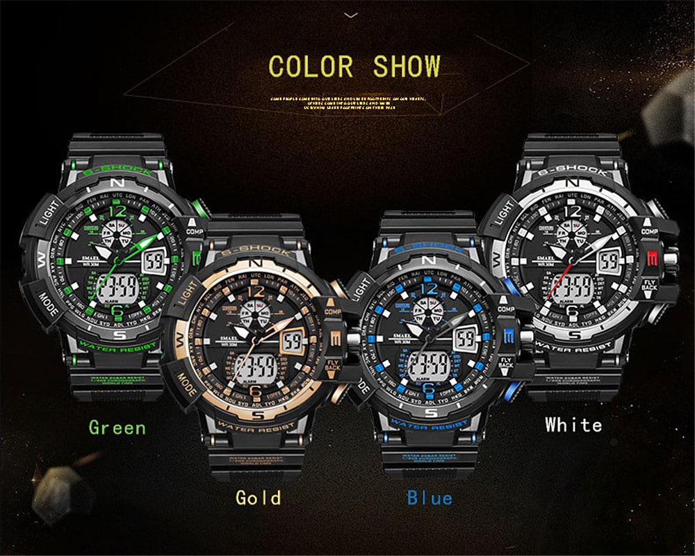 SMAEL Luxury Brand Men Digital Sport Watches Dual Display Clock- Multi-E SMAEL Luxury Brand Men Digital Sport Watches Dual Display Clock- Multi-E
