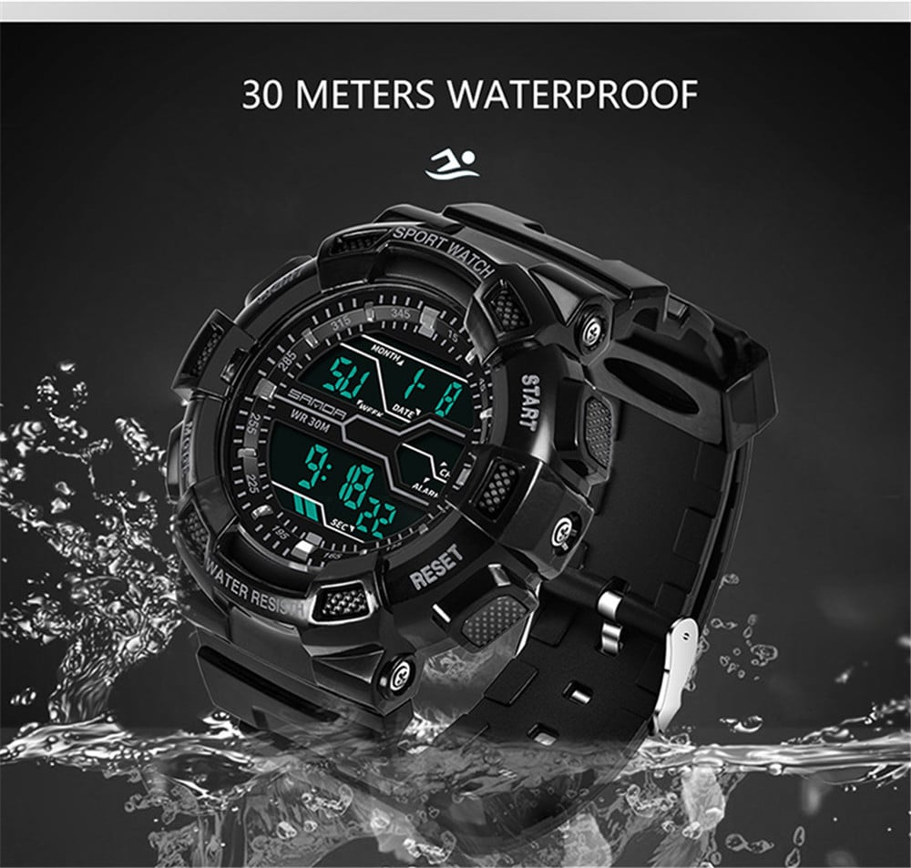 SANDA Electronic Sport Watch Men Top Brand Luxury LED Digital Watches- White SANDA Electronic Sport Watch Men Top Brand Luxury LED Digital Watches- White