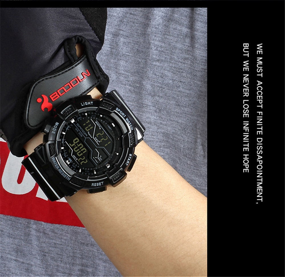 SANDA Electronic Sport Watch Men Top Brand Luxury LED Digital Watches- White SANDA Electronic Sport Watch Men Top Brand Luxury LED Digital Watches- White