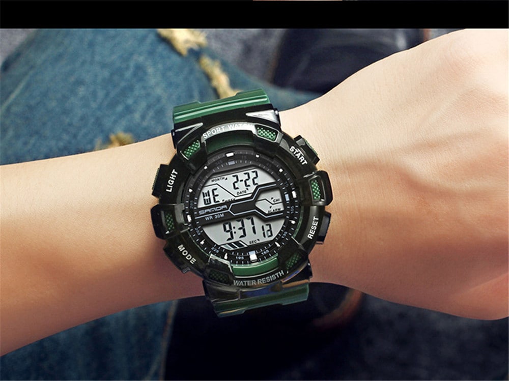 SANDA Electronic Sport Watch Men Top Brand Luxury LED Digital Watches- White SANDA Electronic Sport Watch Men Top Brand Luxury LED Digital Watches- White