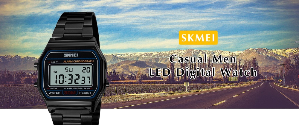 SKMEI Men Fashion Casual Watch LED Digital Watches- Gold SKMEI Men Fashion Casual Watch LED Digital Watches- Gold