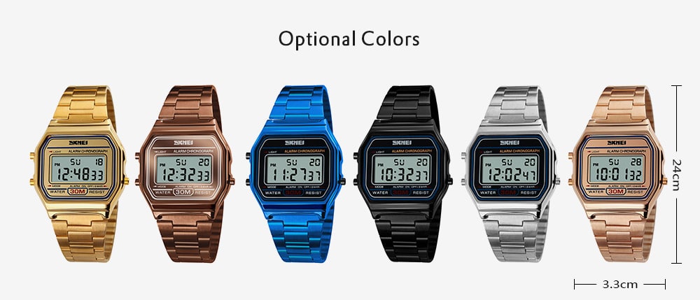 SKMEI Men Fashion Casual Watch LED Digital Watches- Silver SKMEI Men Fashion Casual Watch LED Digital Watches- Silver