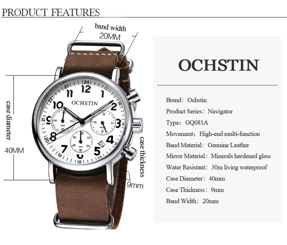 OCHSTIN 6081A Fashion Business Men's Watch with Box- Brown OCHSTIN 6081A Fashion Business Men's Watch with Box- Brown