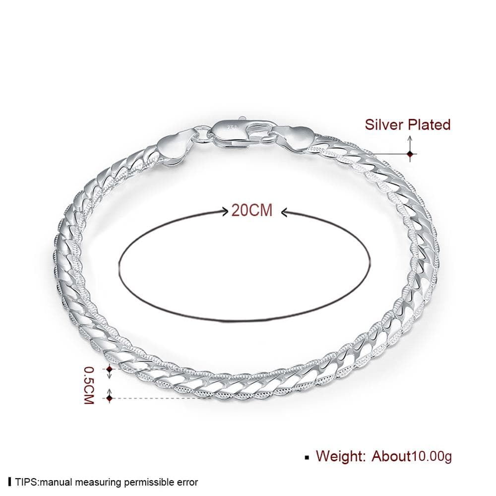 Snake Shape Alloy Chain Bracelet Gift for Men Charm Jewelry 5M- Silver Snake Shape Alloy Chain Bracelet Gift for Men Charm Jewelry 5M- Silver