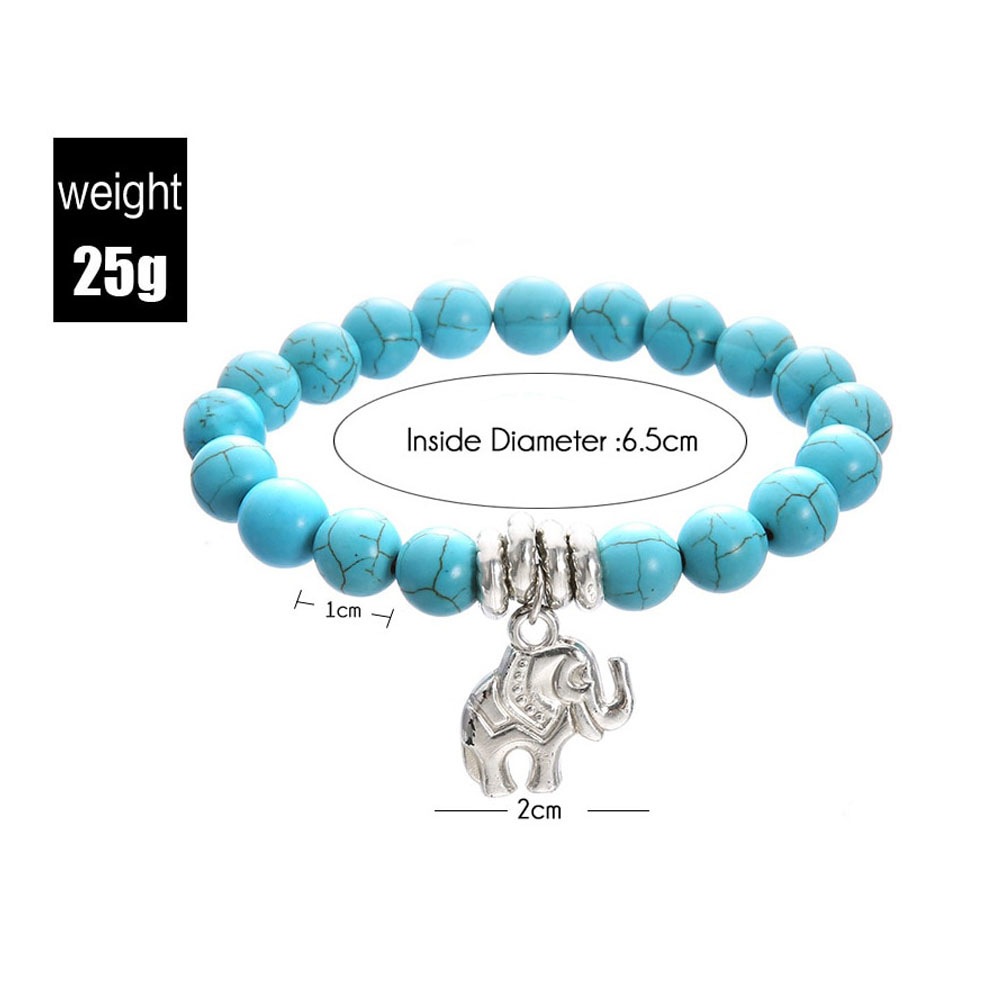 Women's Anklet Chain Turquoise Metal Elephant Decoration Chain- Sky Blue Women's Anklet Chain Turquoise Metal Elephant Decoration Chain- Sky Blue