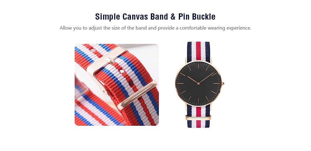 Simple Canvas Strap Fashion Watch- Silver style14 Simple Canvas Strap Fashion Watch- Silver style14
