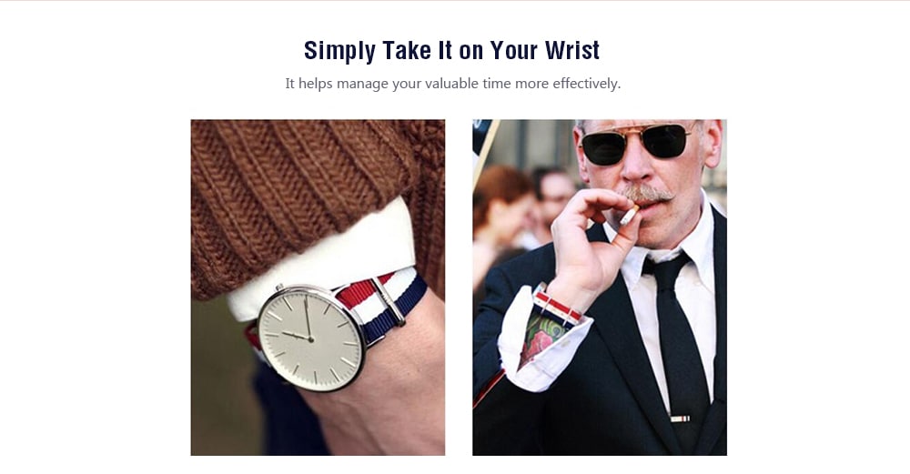 Simple Canvas Strap Fashion Watch- Silver style14 Simple Canvas Strap Fashion Watch- Silver style14