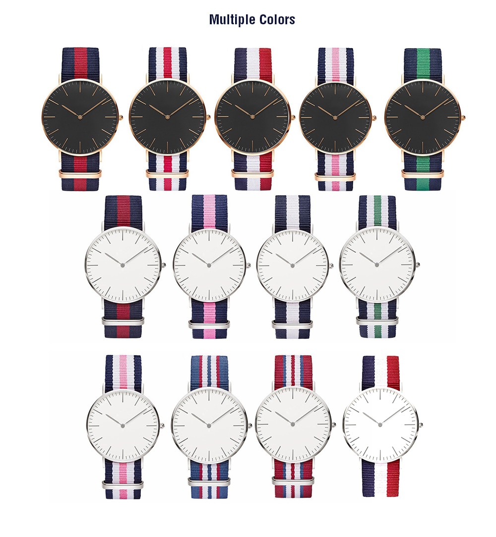 Simple Canvas Strap Fashion Watch- Silver style14 Simple Canvas Strap Fashion Watch- Silver style14