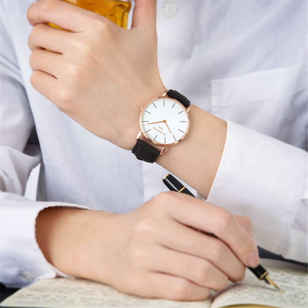 Super Thin Money Simple Fashion Couple Watch- Black Super Thin Money Simple Fashion Couple Watch- Black