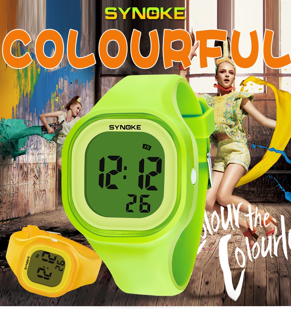 SYNOKE 66896 Waterproof Silicone Band Couple Electronic Watch- Pink SYNOKE 66896 Waterproof Silicone Band Couple Electronic Watch- Pink