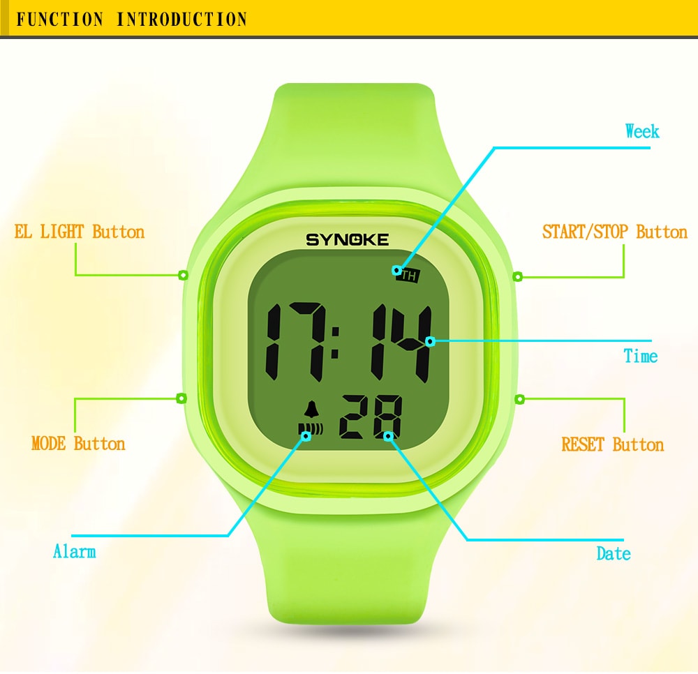 SYNOKE 66896 Waterproof Silicone Band Couple Electronic Watch- Pink SYNOKE 66896 Waterproof Silicone Band Couple Electronic Watch- Pink