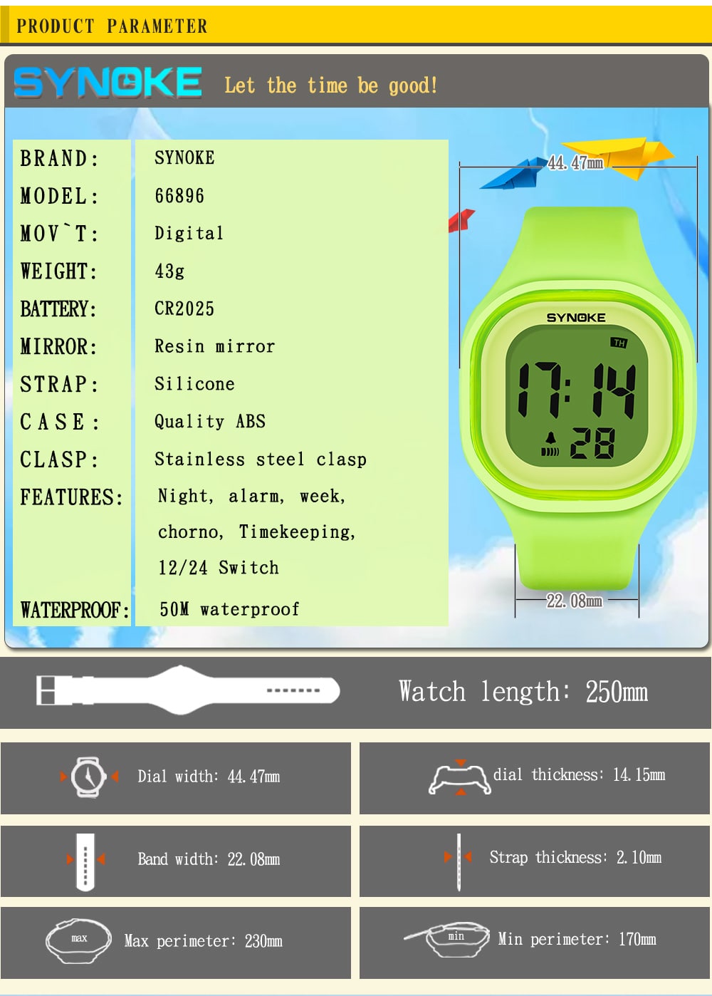 SYNOKE 66896 Waterproof Silicone Band Couple Electronic Watch- Pink SYNOKE 66896 Waterproof Silicone Band Couple Electronic Watch- Pink