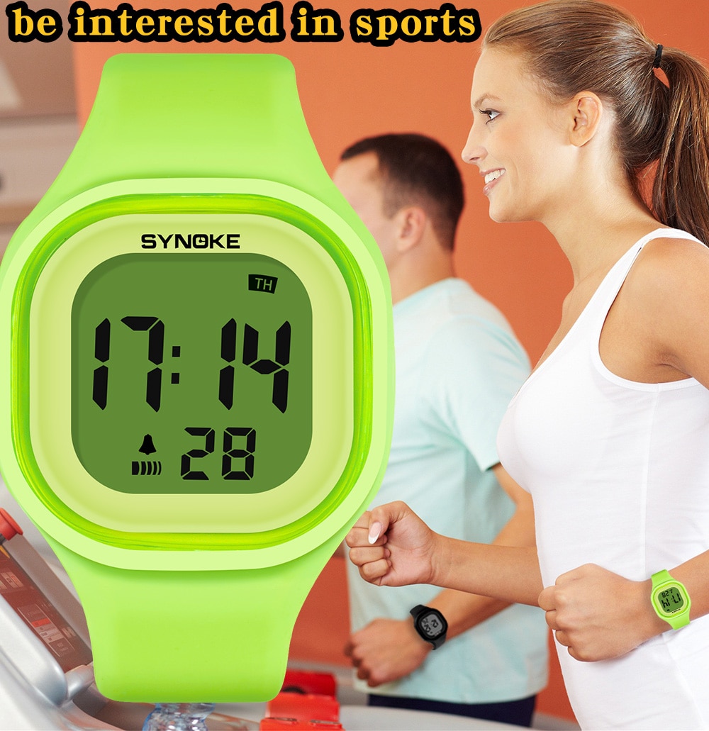 SYNOKE 66896 Waterproof Silicone Band Couple Electronic Watch- Pink SYNOKE 66896 Waterproof Silicone Band Couple Electronic Watch- Pink