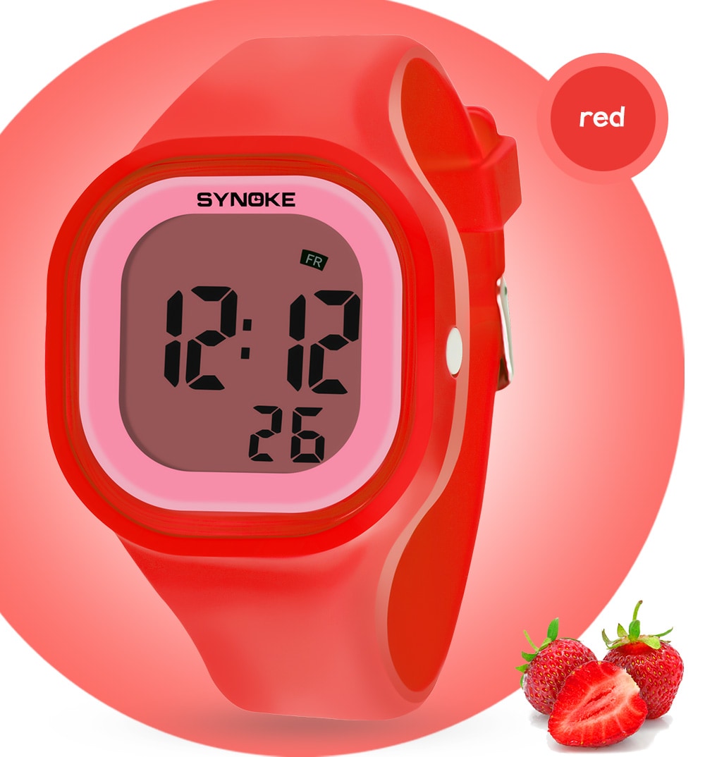 SYNOKE 66896 Waterproof Silicone Band Couple Electronic Watch- Pink SYNOKE 66896 Waterproof Silicone Band Couple Electronic Watch- Pink