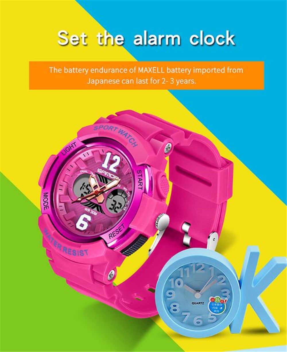 SANDA Multi-Function Children Cartoon Noctilucent Waterproof Digital Watches- Multi-G SANDA Multi-Function Children Cartoon Noctilucent Waterproof Digital Watches- Multi-G