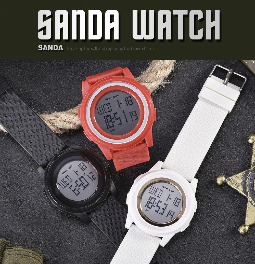 Sanda Fashion Lovers LED Movement Waterproof Digital Watches- Multi-A Sanda Fashion Lovers LED Movement Waterproof Digital Watches- Multi-A
