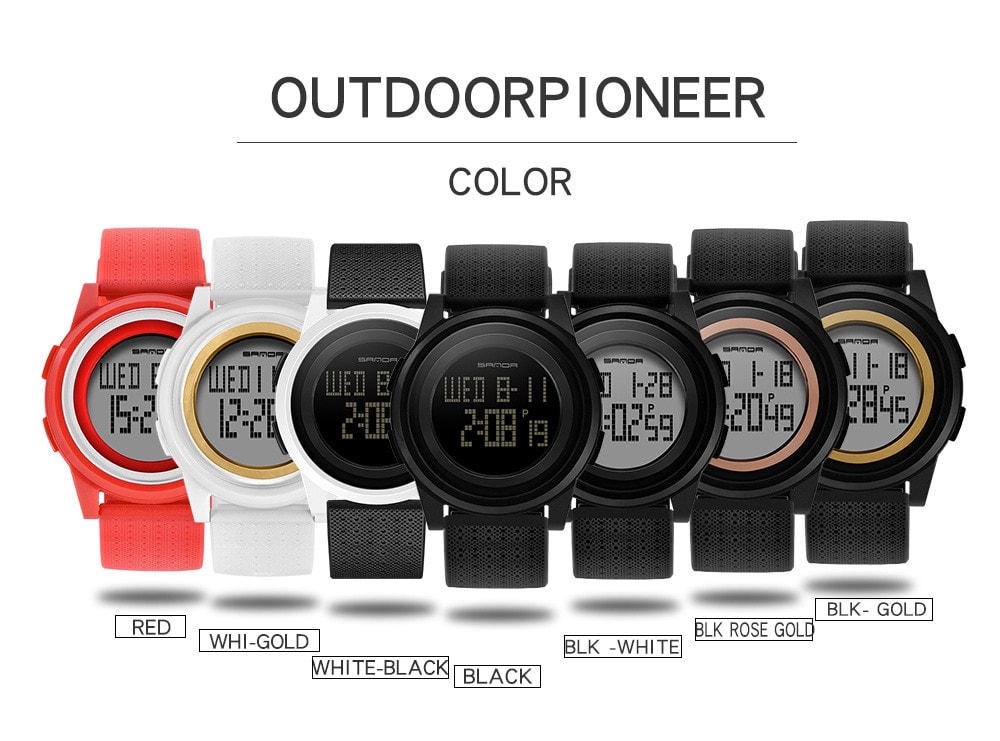 Sanda Fashion Lovers LED Movement Waterproof Digital Watches- Multi-A Sanda Fashion Lovers LED Movement Waterproof Digital Watches- Multi-A