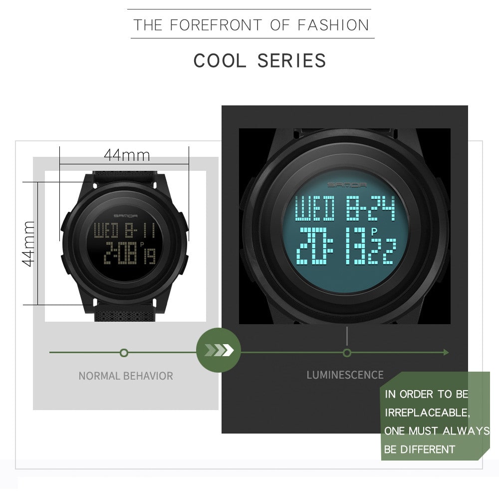 Sanda Fashion Lovers LED Movement Waterproof Digital Watches- Multi-A Sanda Fashion Lovers LED Movement Waterproof Digital Watches- Multi-A