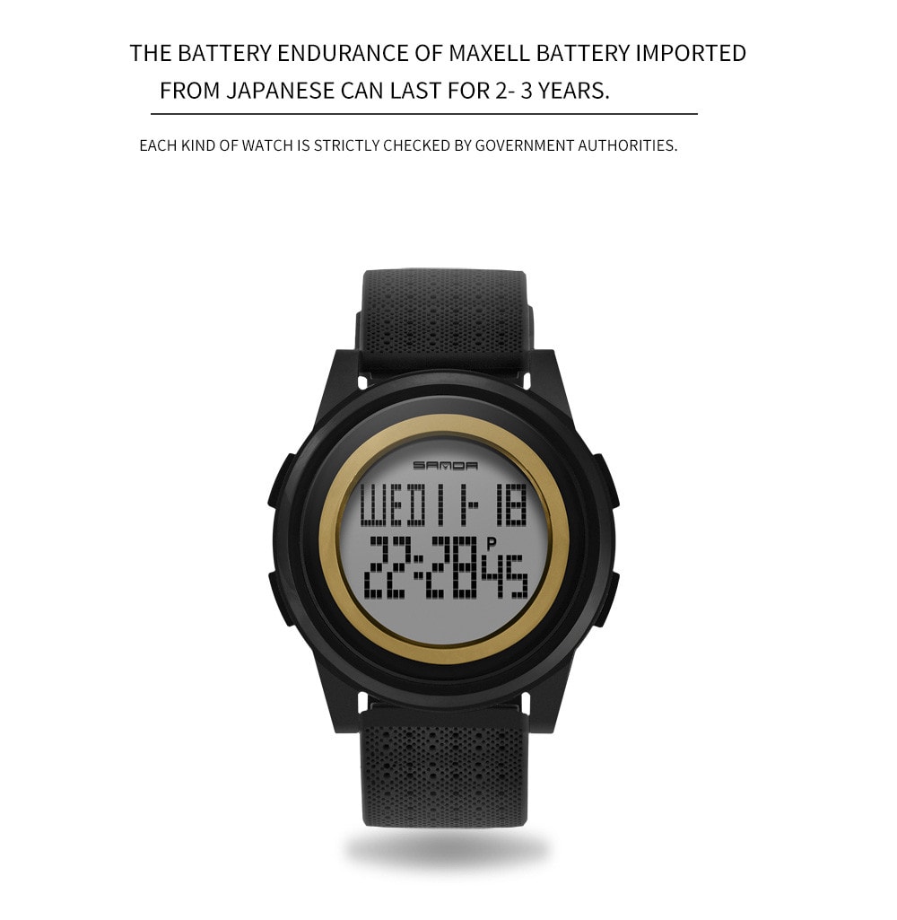 Sanda Fashion Lovers LED Movement Waterproof Digital Watches- Multi-A Sanda Fashion Lovers LED Movement Waterproof Digital Watches- Multi-A