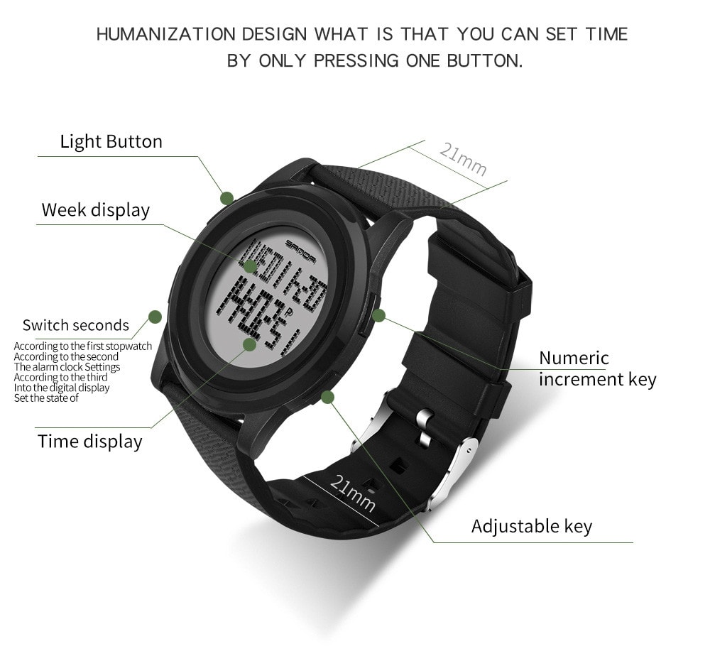 Sanda Fashion Lovers LED Movement Waterproof Digital Watches- Multi-A Sanda Fashion Lovers LED Movement Waterproof Digital Watches- Multi-A