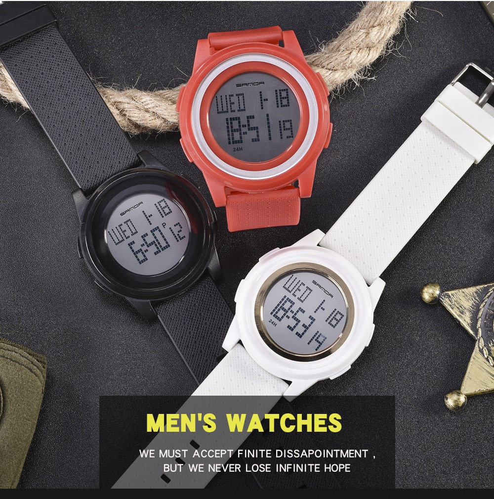 Sanda Fashion Lovers LED Movement Waterproof Digital Watches- Multi-A Sanda Fashion Lovers LED Movement Waterproof Digital Watches- Multi-A