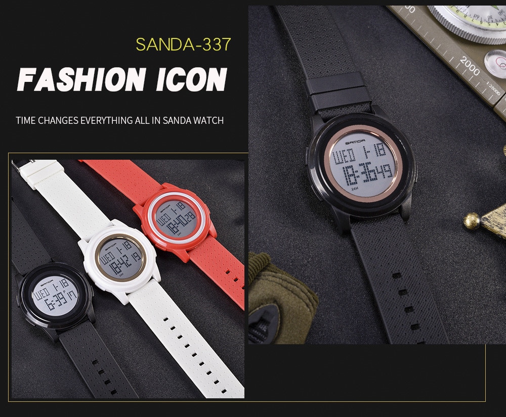 Sanda Fashion Lovers LED Movement Waterproof Digital Watches- Multi-A Sanda Fashion Lovers LED Movement Waterproof Digital Watches- Multi-A